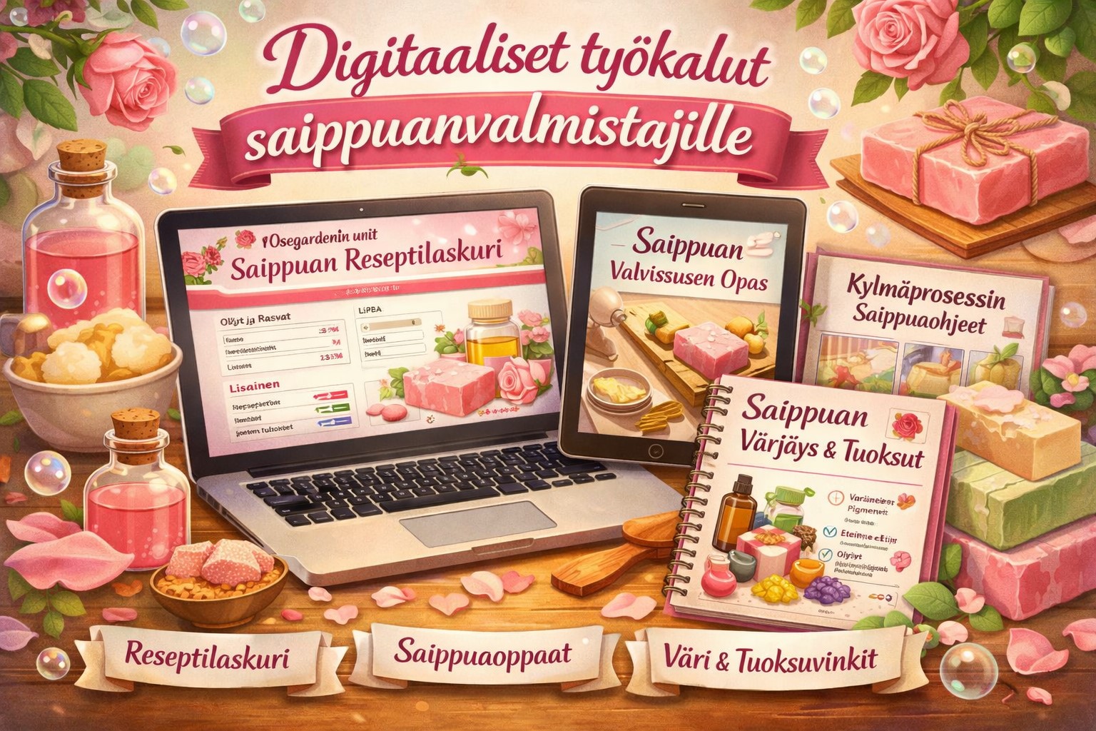 RoseGarden Saippualaskuri Pro – Ryhmälisenssi (7 päivää)